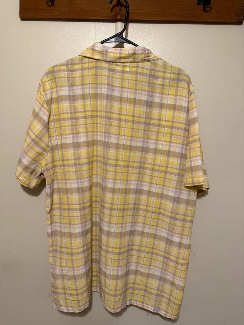 Onia Yellow Plaid Short-Sleeve Shirt Mens XL - Picture 3 of 8